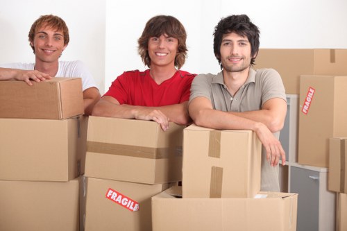 Modern office relocation process with professionals planning
